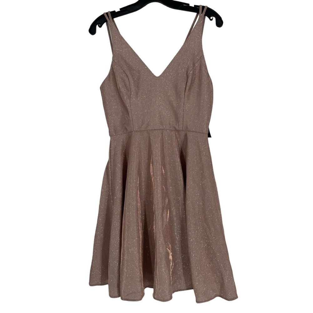 Xscape Women's Pink Glitter Fit & Flare Dress Size 8